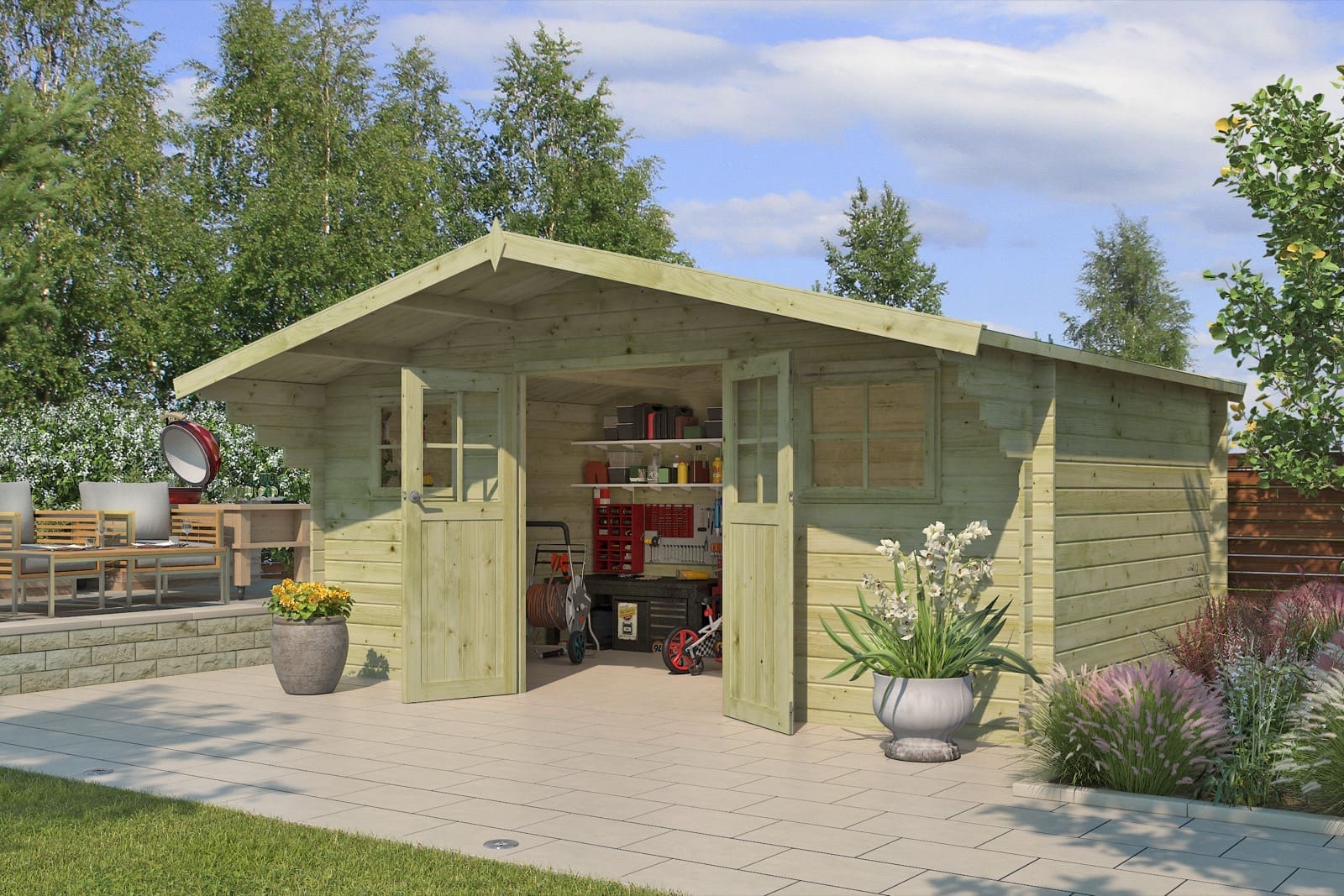 Woodlands tuinhuis Winnipeg L 3055L blokhut - 505x320 - Afbeelding 2