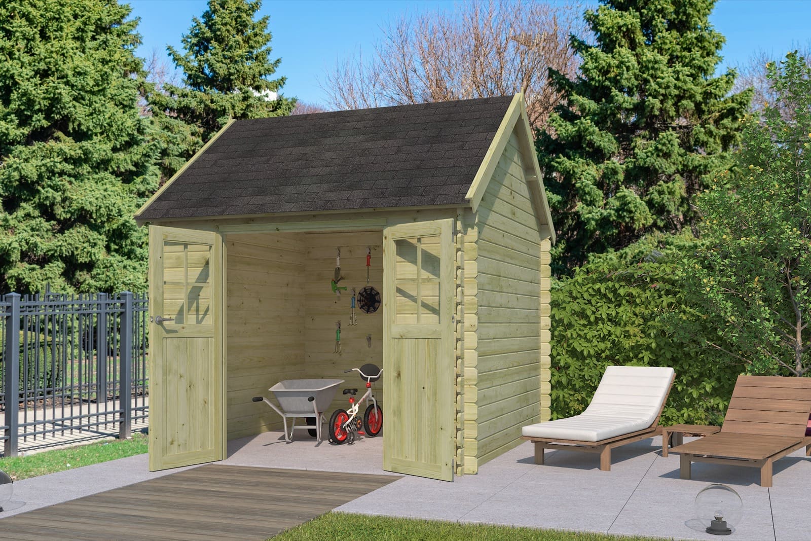 Woodlands tuinhuis Gloucester S 3601 blokhut - 295x295 - Afbeelding 2