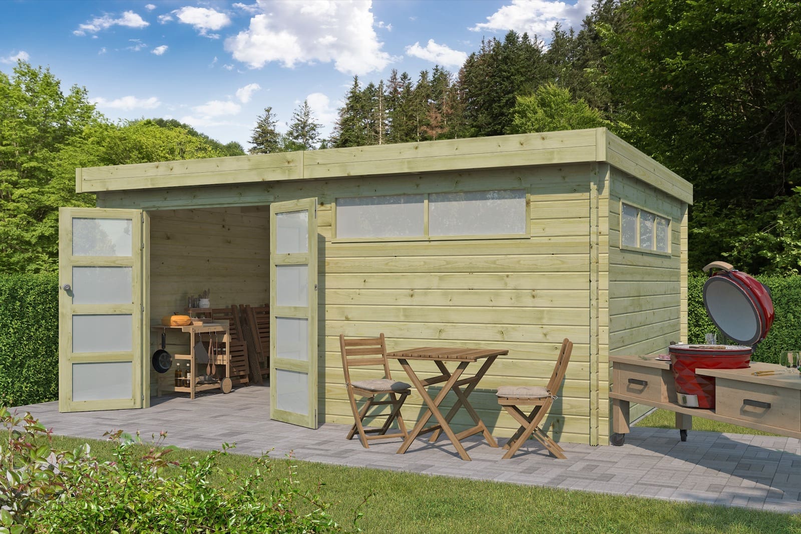 Woodlands tuinhuis Modern XXL 4602ISO blokhut - 505x385 - Afbeelding 2