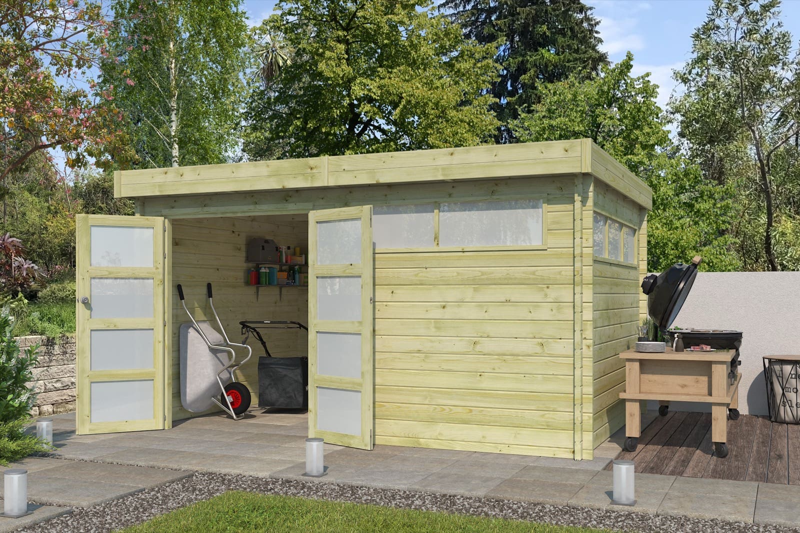 Woodlands tuinhuis Modern M 4603ISO blokhut - 415x295 - Afbeelding 2