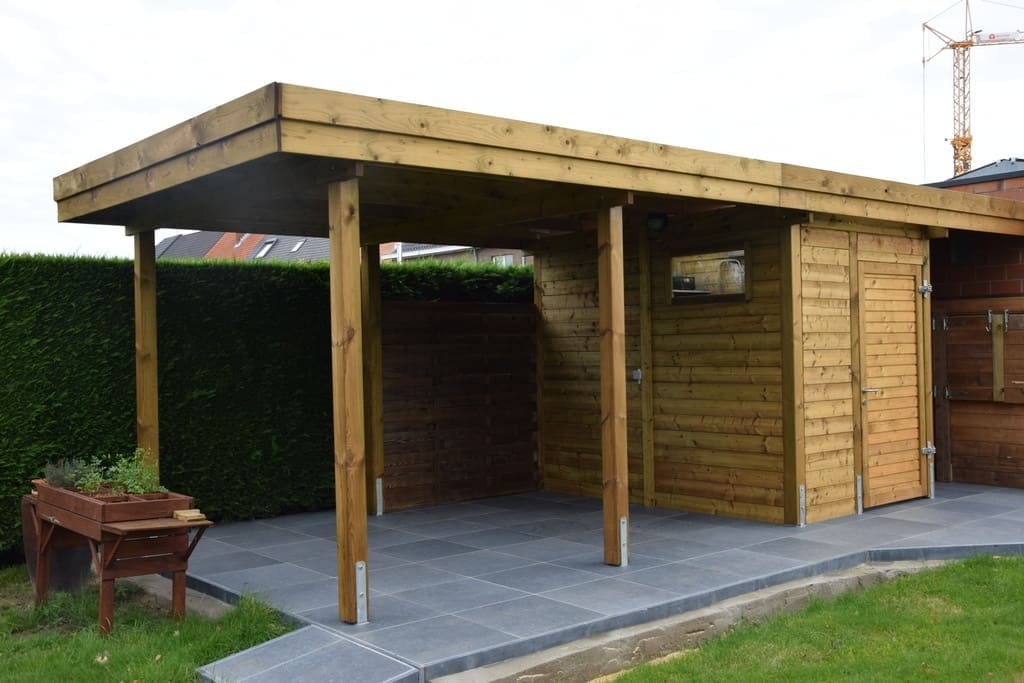 Aanbouwcarport grenen classic - Afbeelding 4