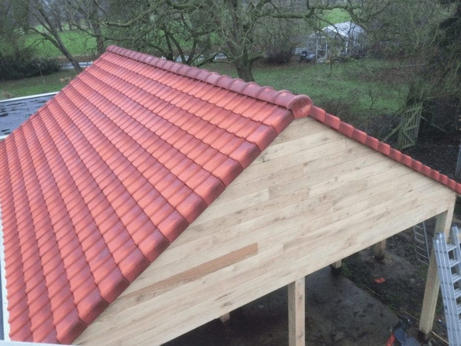 Dakvlak eiken bijgebouw na renovatie