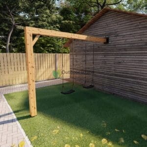 Authentieke Schommel Asterix - 2,5m - Grijs gespoten