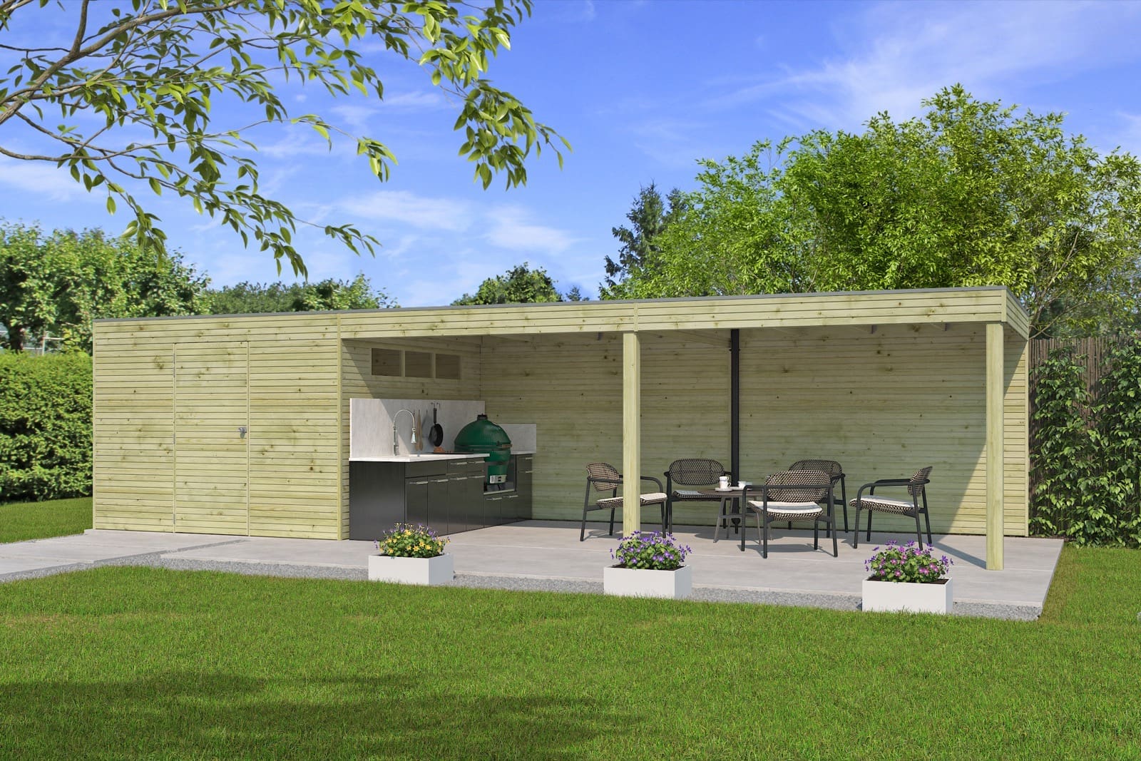 woodlands tuinhuis qb ii dext 7202ext600 blokhut