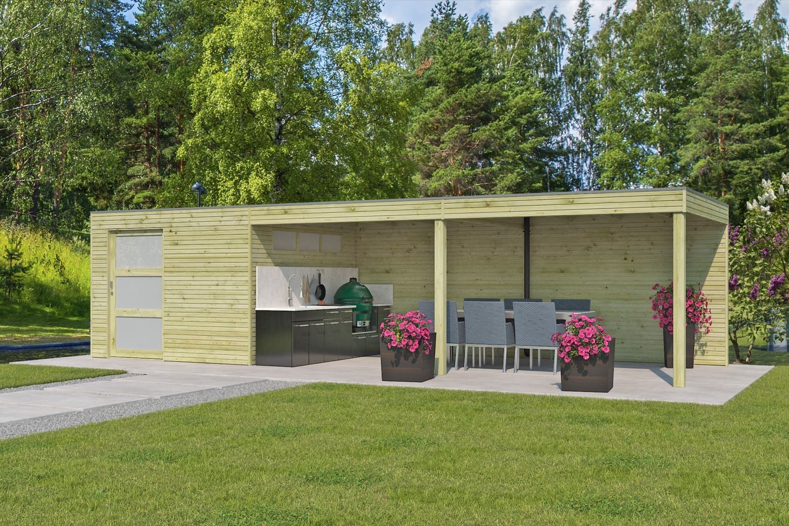 woodlands tuinhuis qbs ii dext 7252ext600 blokhut