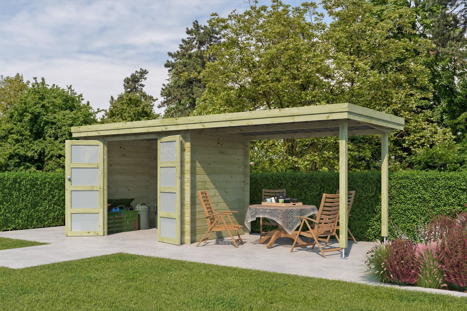 Woodlands tuinhuis Oregon 3701EXT300 blokhut - 595x205 - Afbeelding 7