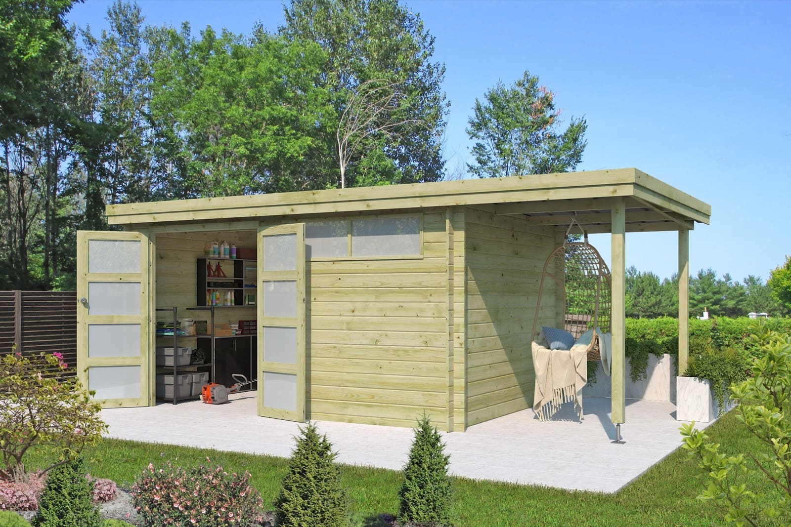 Woodlands tuinhuis Oregon 3703EXT150 blokhut - 565x295 - Afbeelding 2