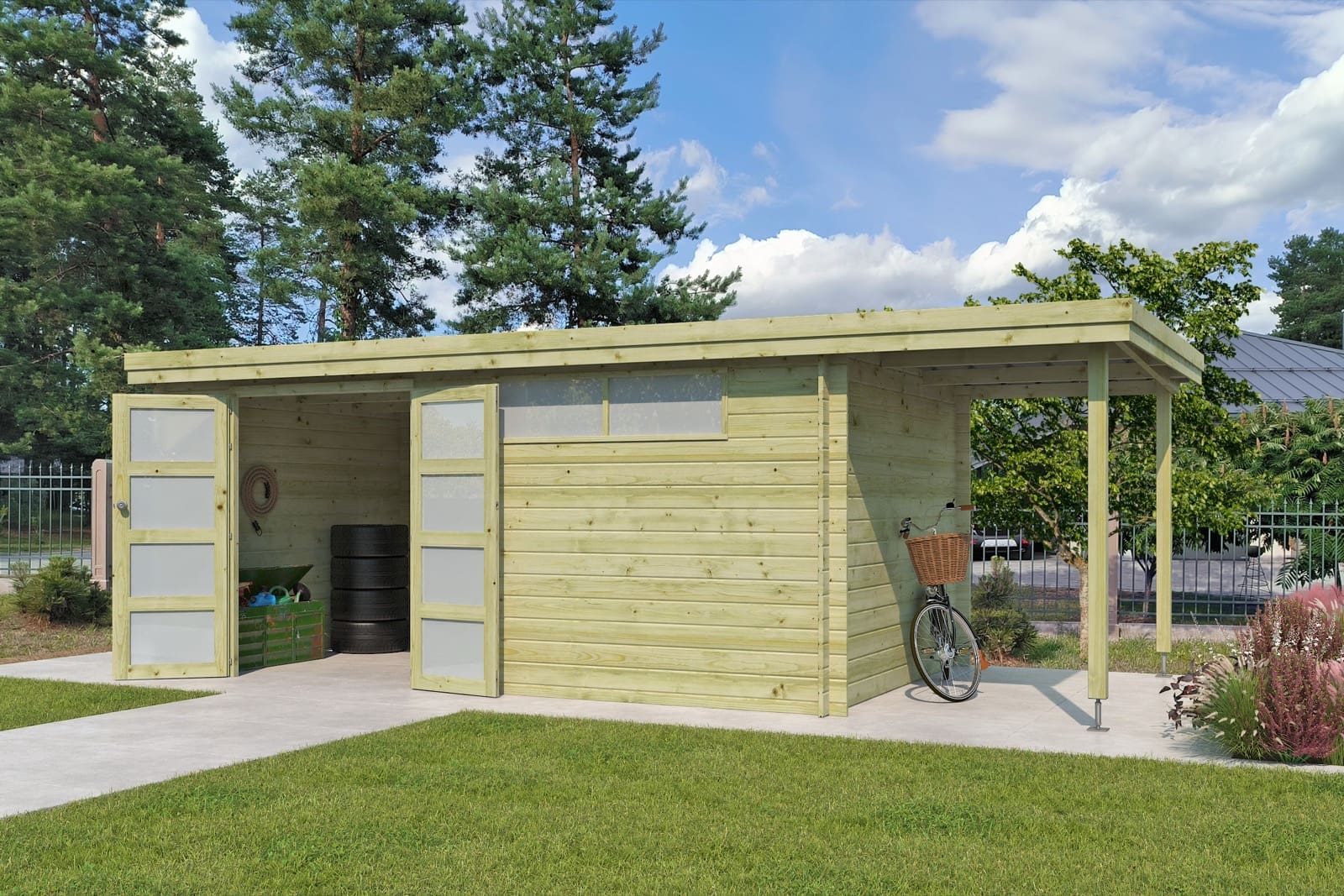 Woodlands tuinhuis Oregon 3704EXT150 blokhut - 655x295 - Afbeelding 2
