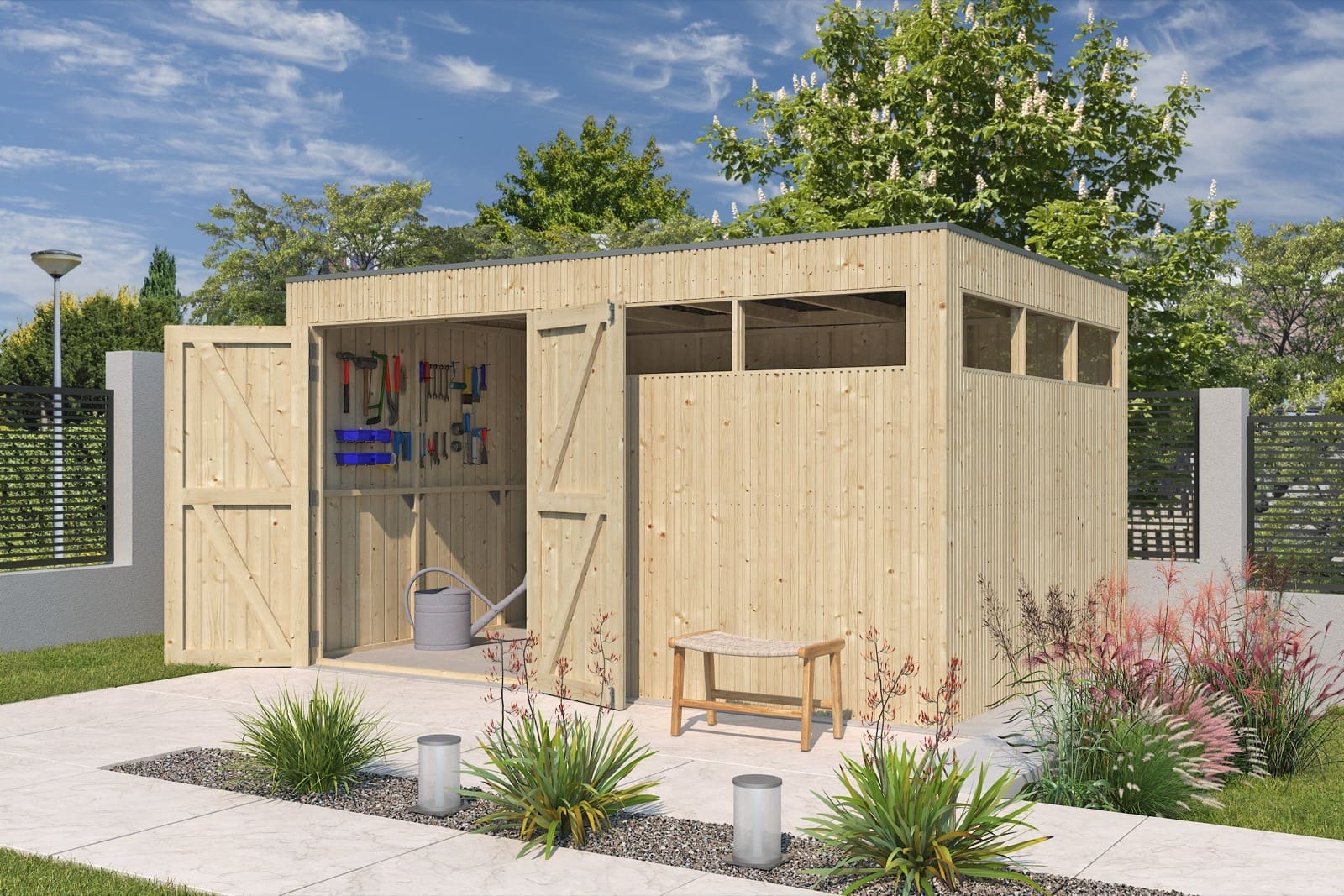 Woodlands Tuinhuis QBV 8313 blokhut | smalle latjes - 399 x 298 - Afbeelding 2