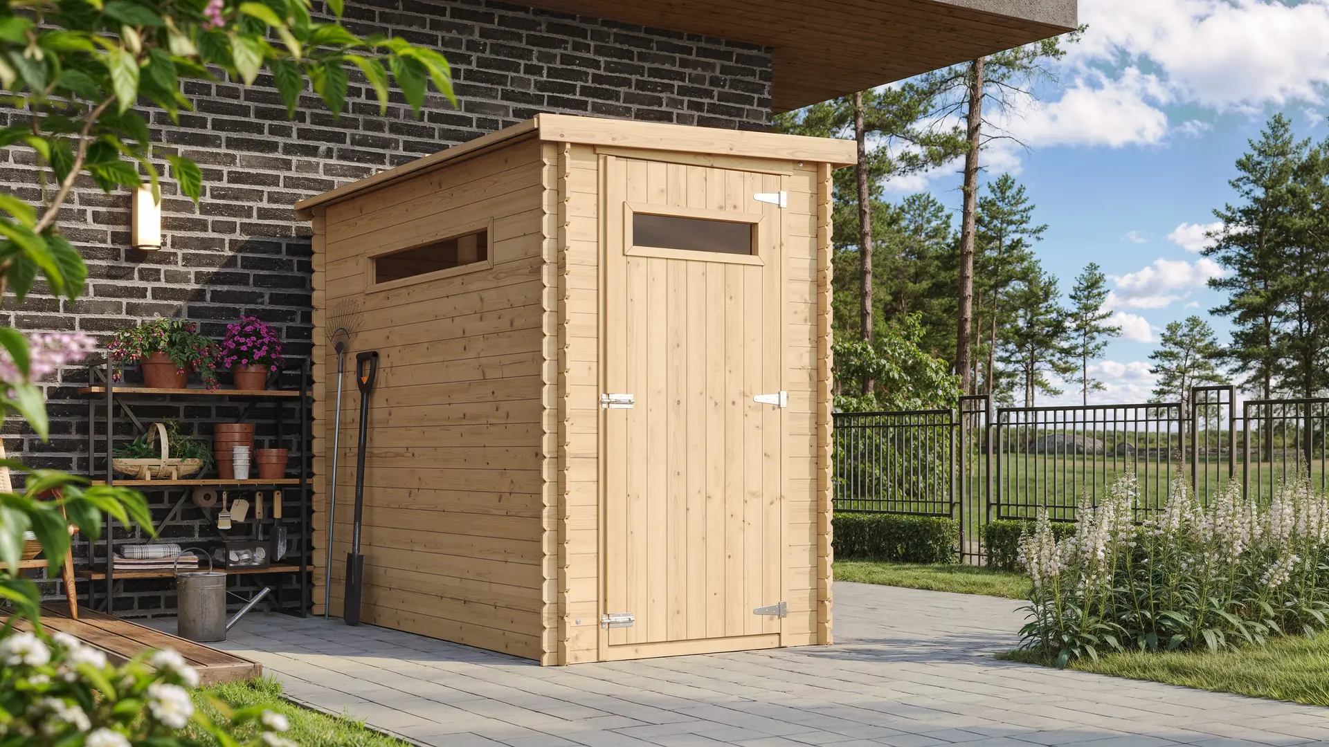 Houten tuinhuis M306A – 130 x 235 cm – 3 m2 - Afbeelding 2