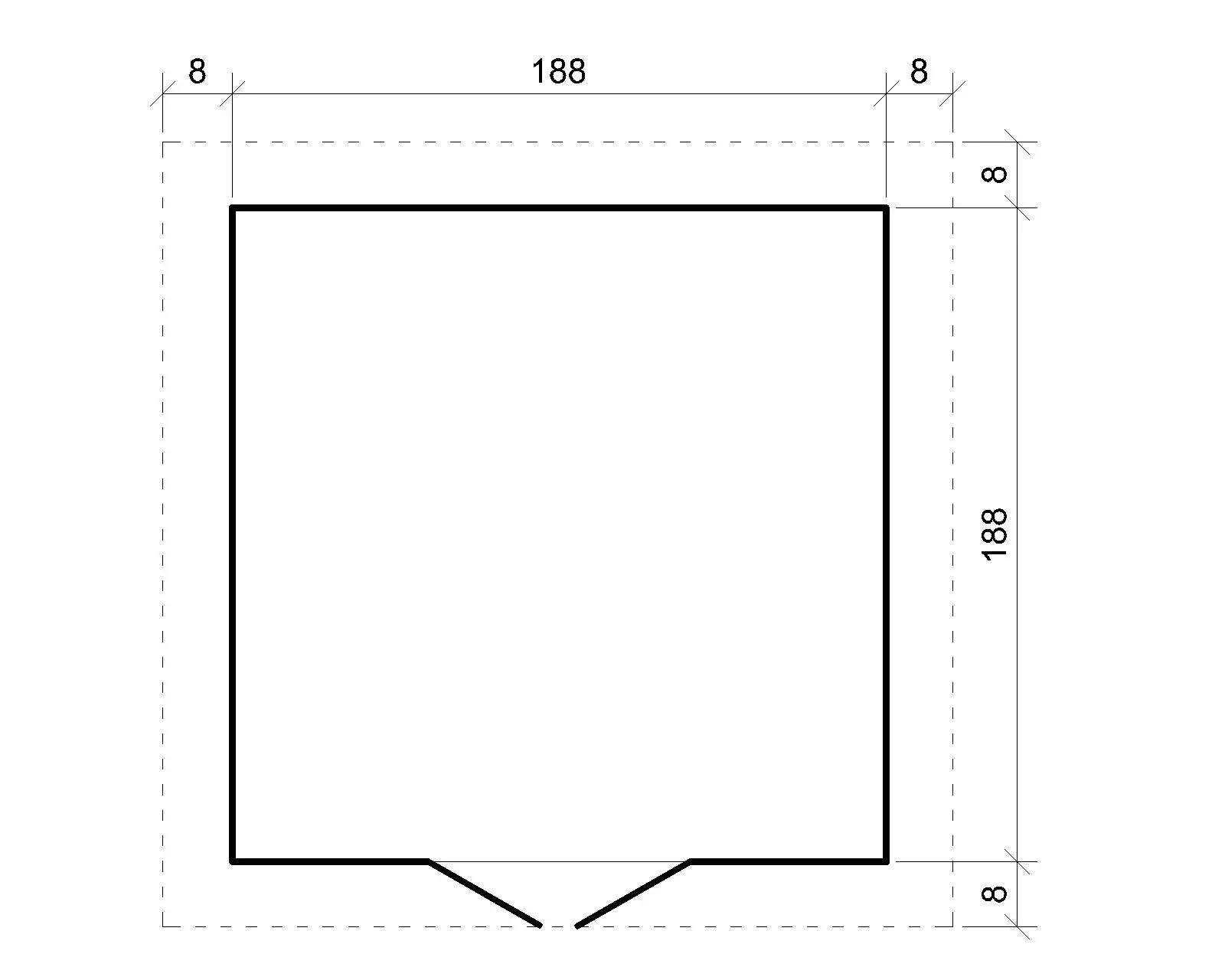 Houten tuinhuis M309F – 200 x 200 cm – 4 m2 - Afbeelding 6