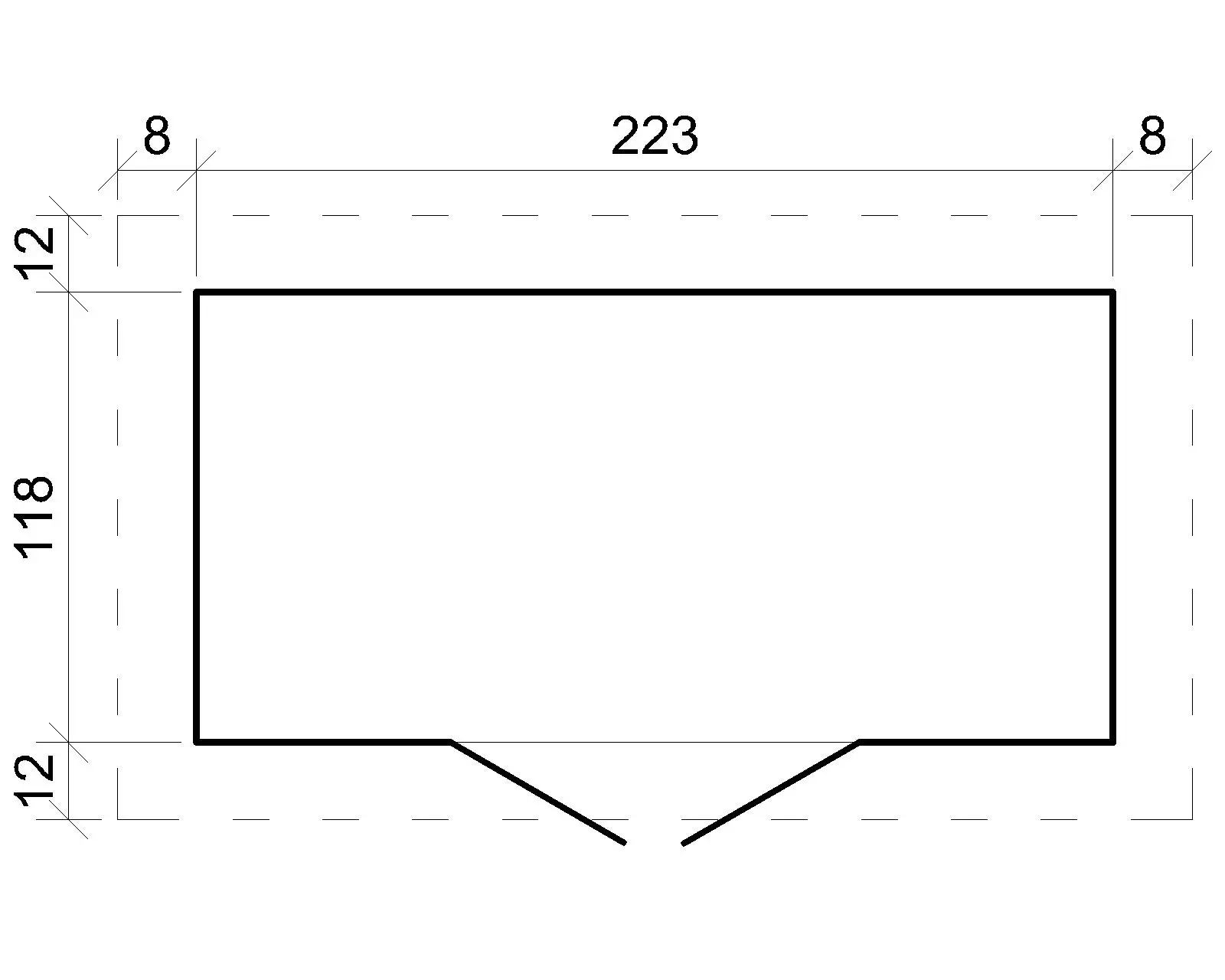 Houten tuinhuis M310F – 235 x 130 cm – 3 m2 - Afbeelding 7