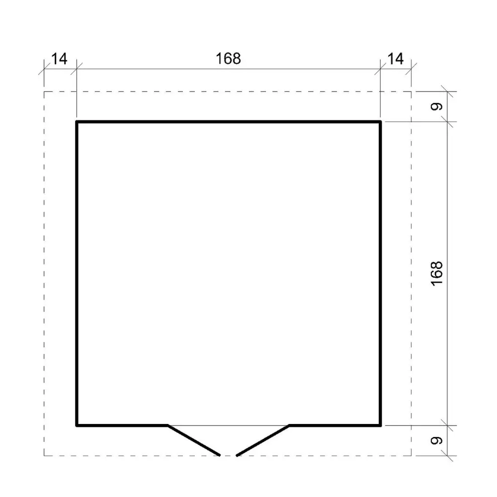 Houten tuinhuis M320C – 180 x 180 cm – 3 m2 - Afbeelding 2