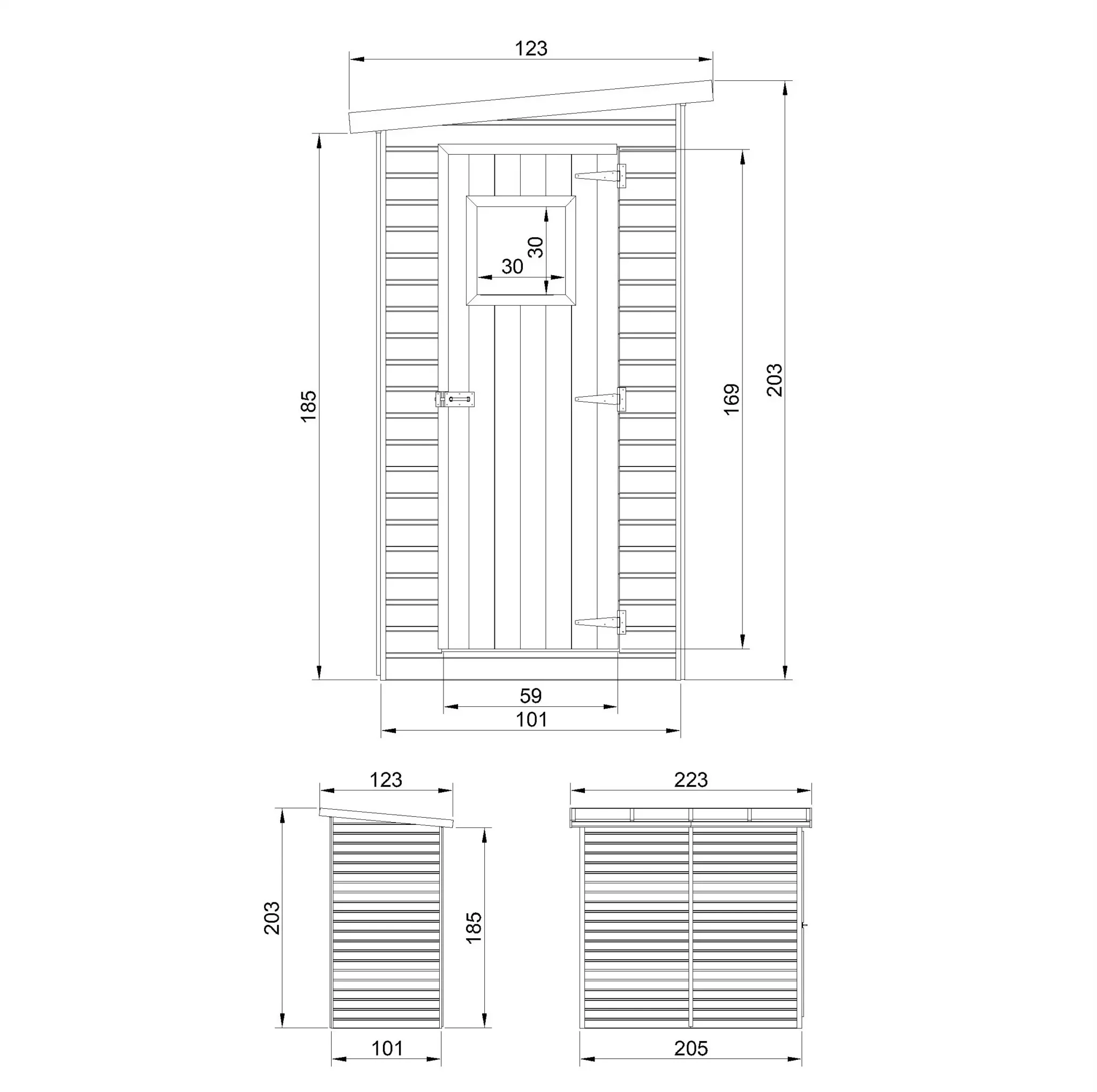Houten tuinhuis M348A blokhut – 205 x 101 cm – 2 m2 - Afbeelding 5