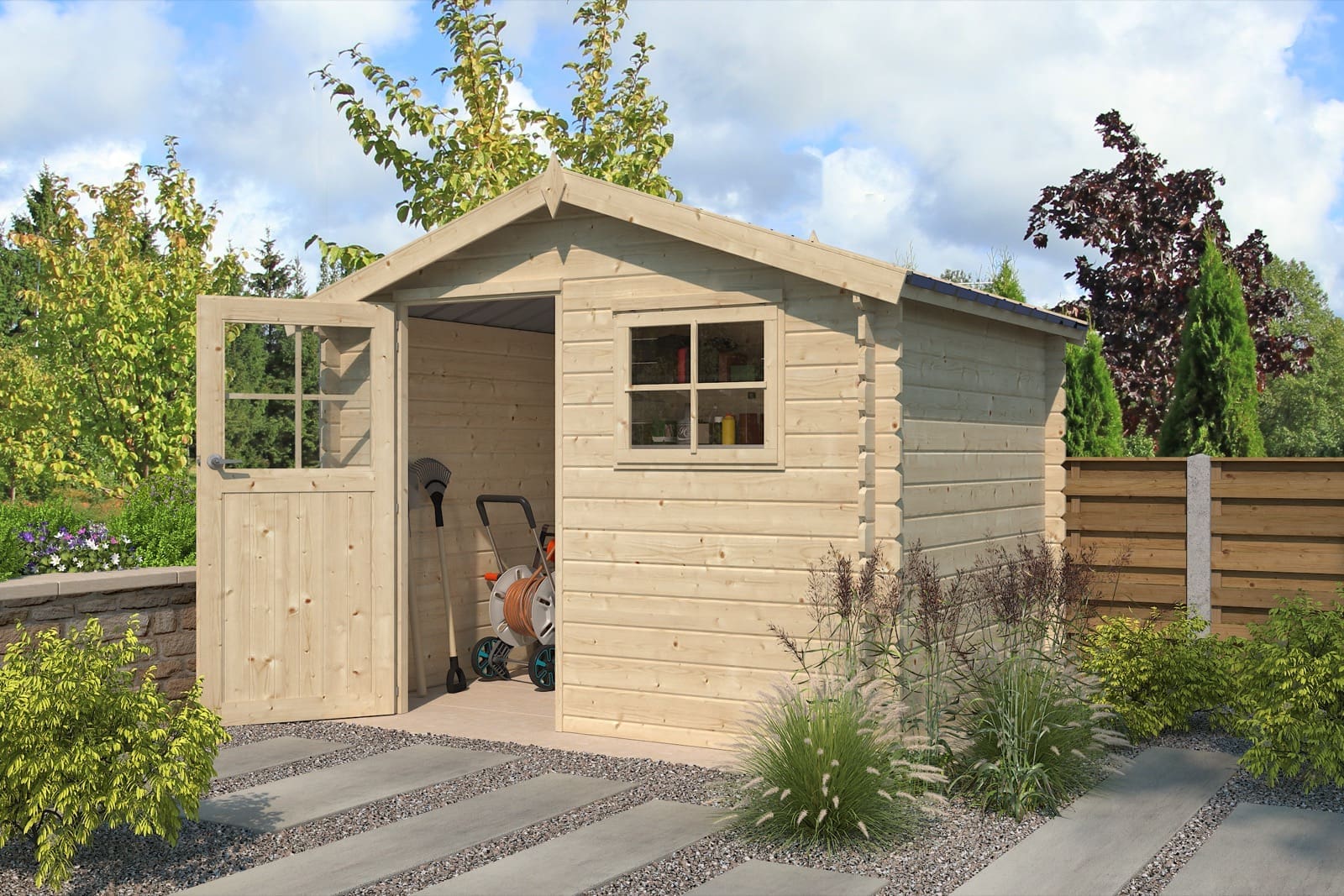 Woodlands tuinhuis Salzburg 3025AC blokhut – 295 × 248cm - Afbeelding 2