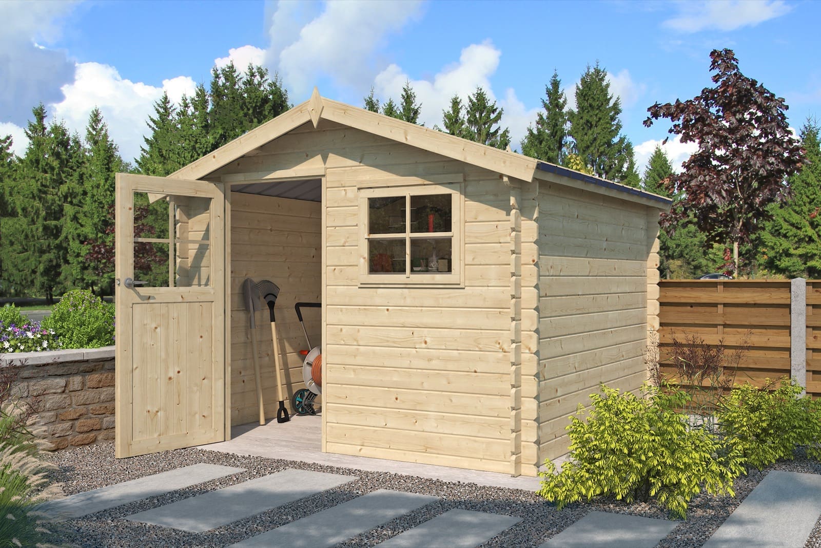 Woodlands tuinhuis Salzburg 3026AC blokhut – 295 × 295cm - Afbeelding 2