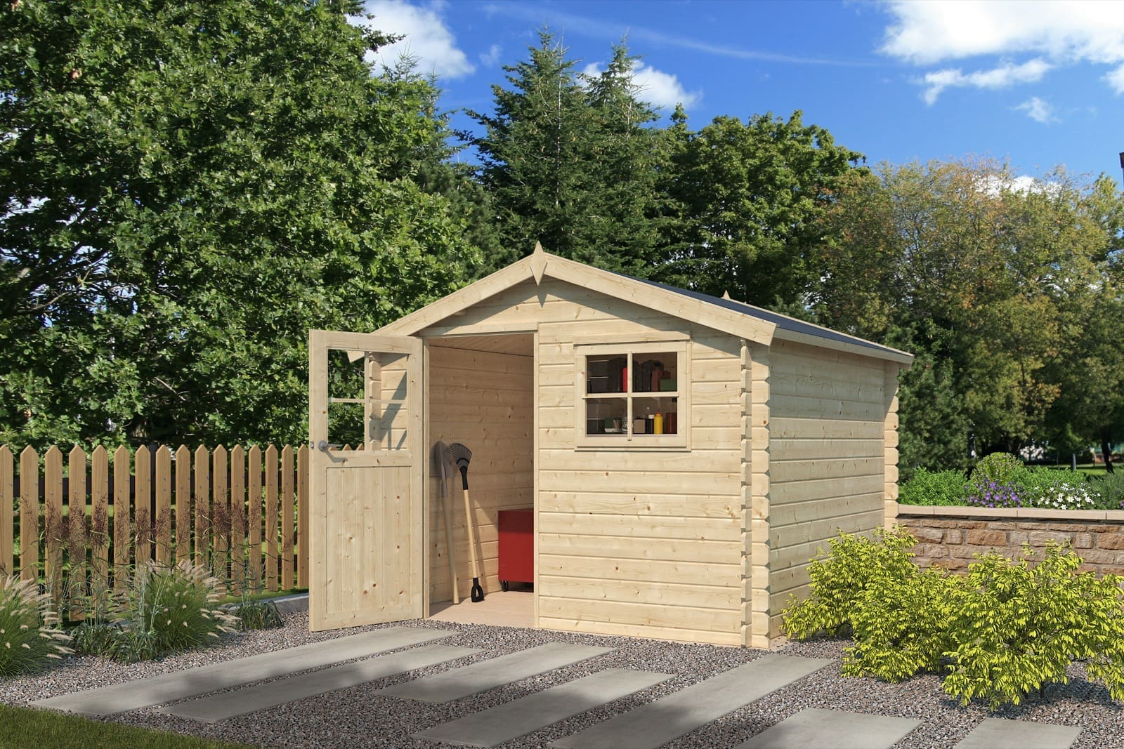 Woodlands tuinhuis Salzburg 3026R blokhut – 295 × 295cm - Afbeelding 2