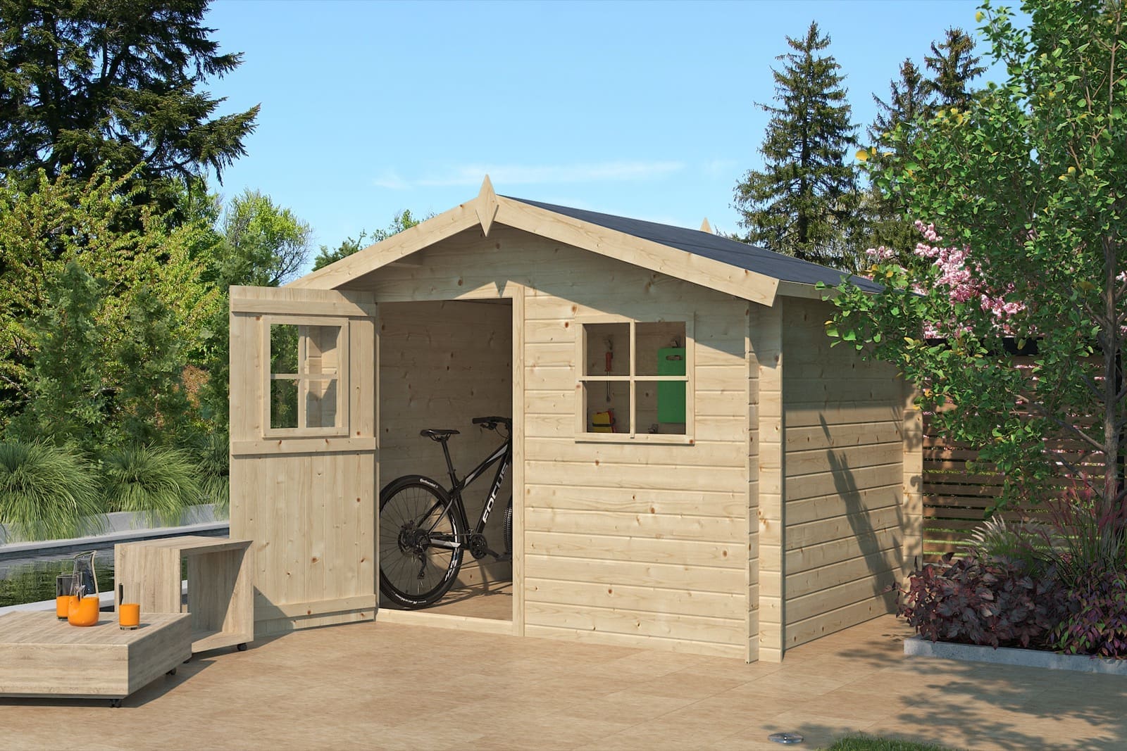 Woodlands tuinhuis Luzern 9002 blokhut – 265 × 205 cm - Afbeelding 2