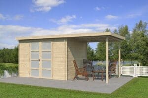 Woodlands tuinhuis umea 9701EXT200 blokhut nice + extensie 200cm