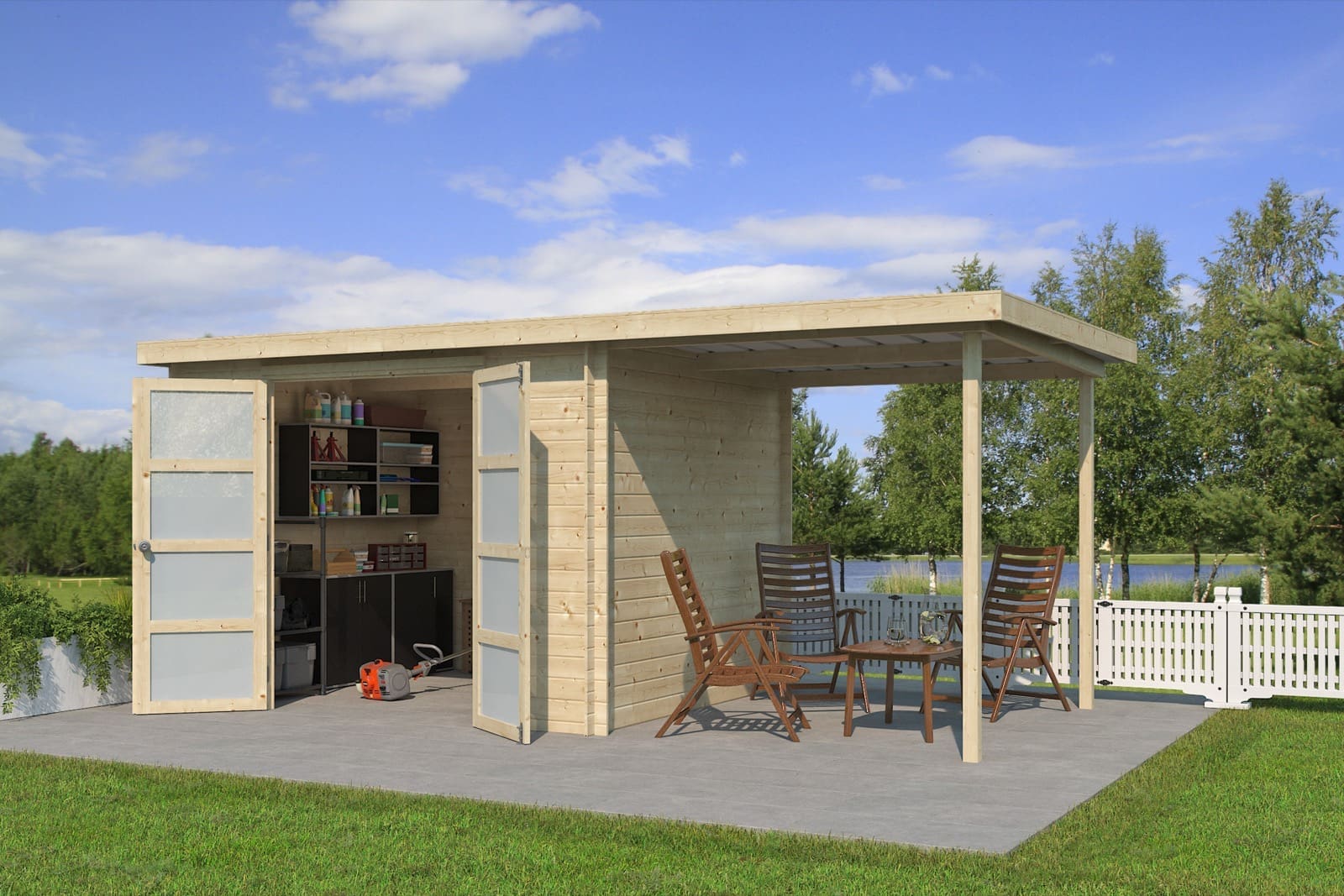 Woodlands tuinhuis Umea 9701EXT200 blokhut – 500 × 250cm - Afbeelding 2