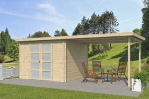 Woodlands tuinhuis Umea 9701EXT300 blokhut nice + extensie 300cm