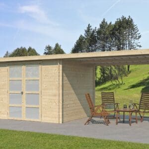 Woodlands tuinhuis Umea 9701EXT300 blokhut nice + extensie 300cm