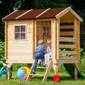Houten Speelhuis met glijbaan M501C
