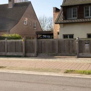 Deluxe schuifpoort Laag verticaal - Padoek - zwevend