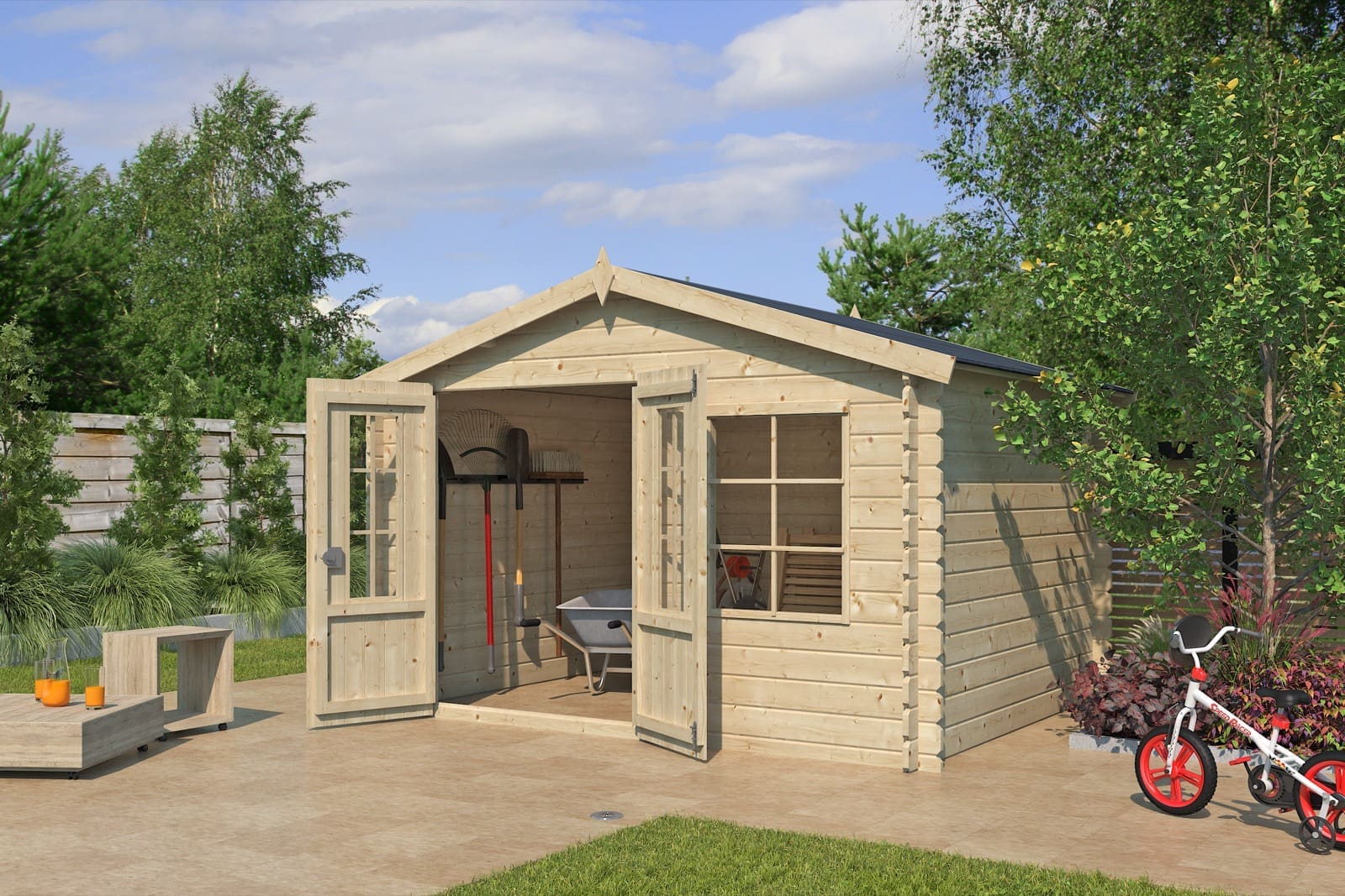 Woodlands tuinhuis Base T3 blokhut – 325 × 265cm - Afbeelding 2