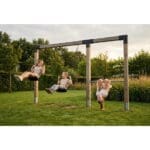EXIT Linea Robust 110 dubbele houten schommel met duikelrek