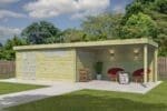 Woodlands tuinhuis MODERN 4601EXT400AC blokhut – 905×295 cm
