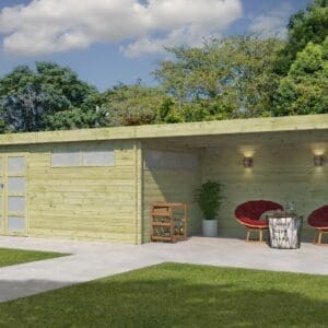 Woodlands tuinhuis MODERN 4601EXT400AC blokhut – 905×295 cm