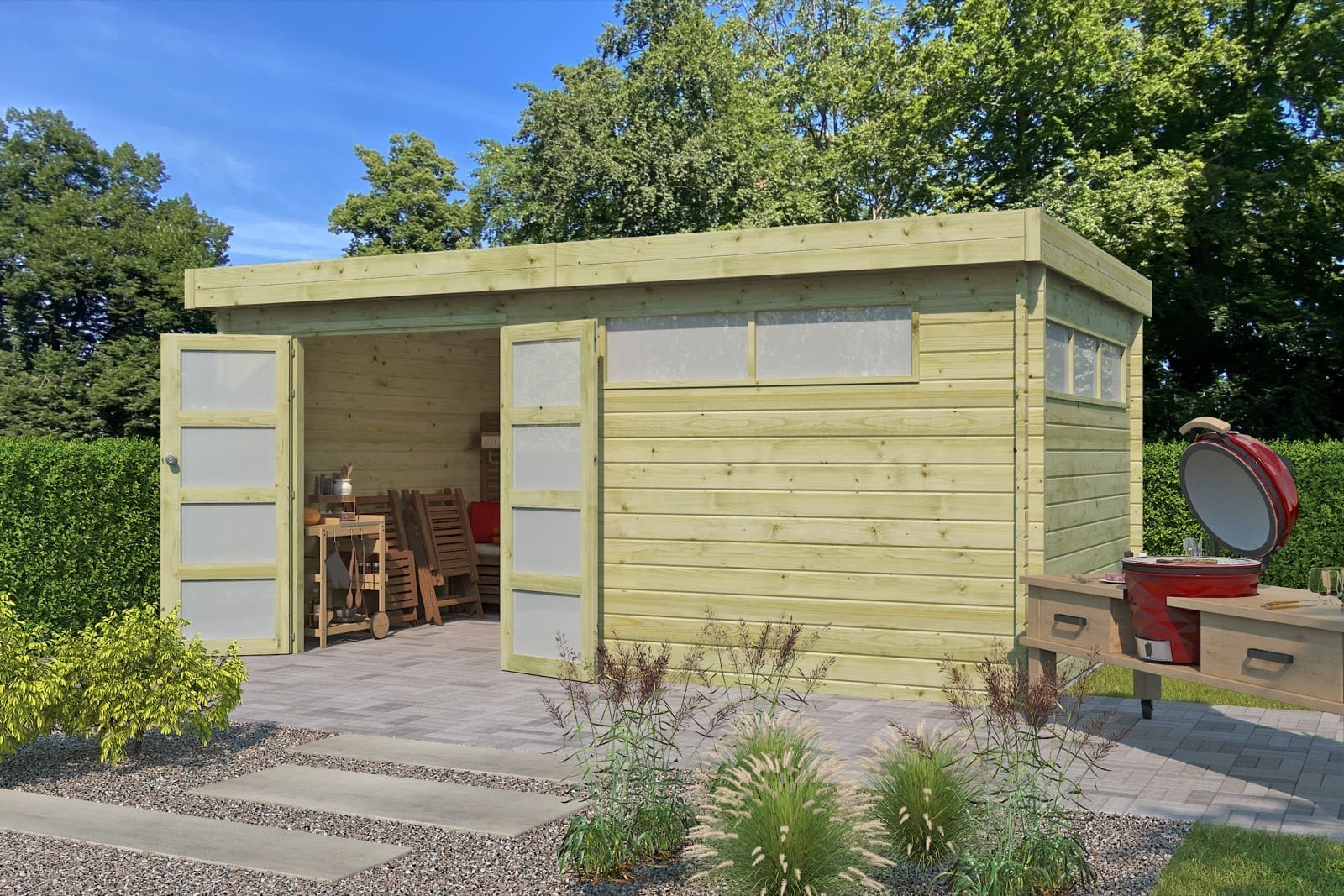 Woodlands tuinhuis MODERN 4601AC blokhut – 505×295 cm - Afbeelding 2