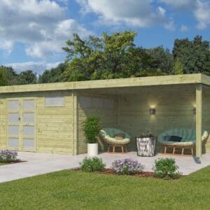 Woodlands tuinhuis MODERN 4605EXT400AC blokhut – 755×295 cm