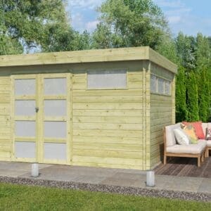 Woodlands tuinhuis MODERN 4605AC blokhut – 355×295 cm
