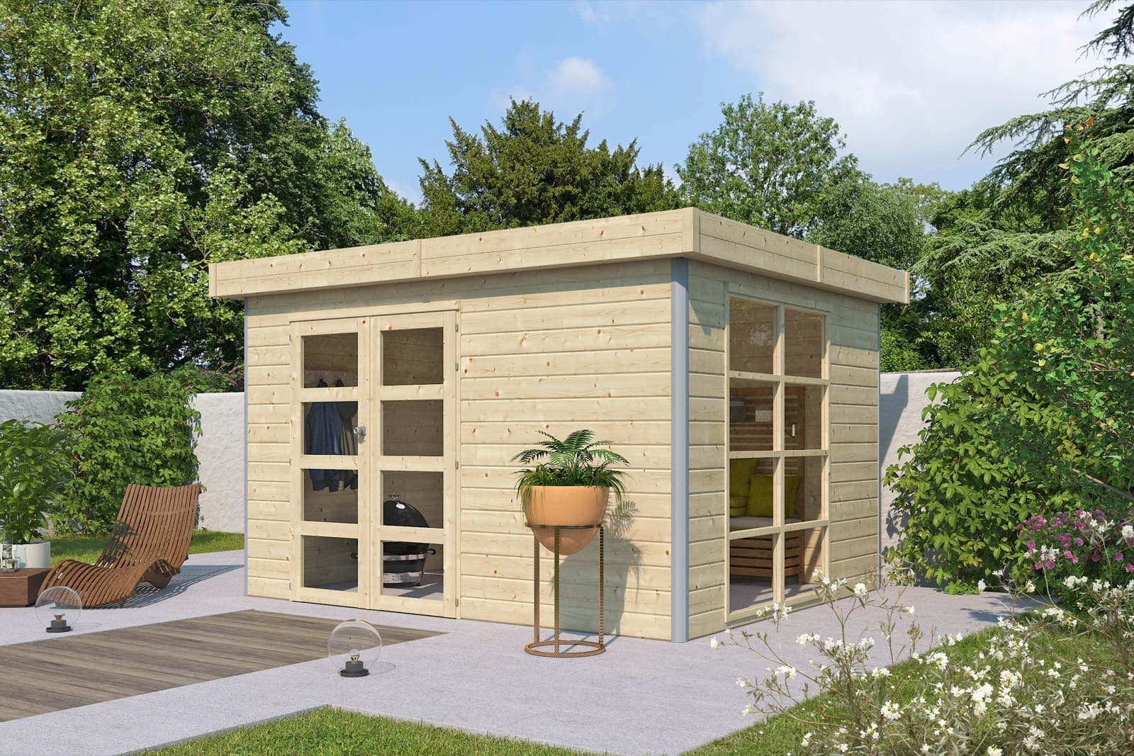 Woodlands tuinhuis MISAKA M 5012ISO blokhut – 355×295 cm