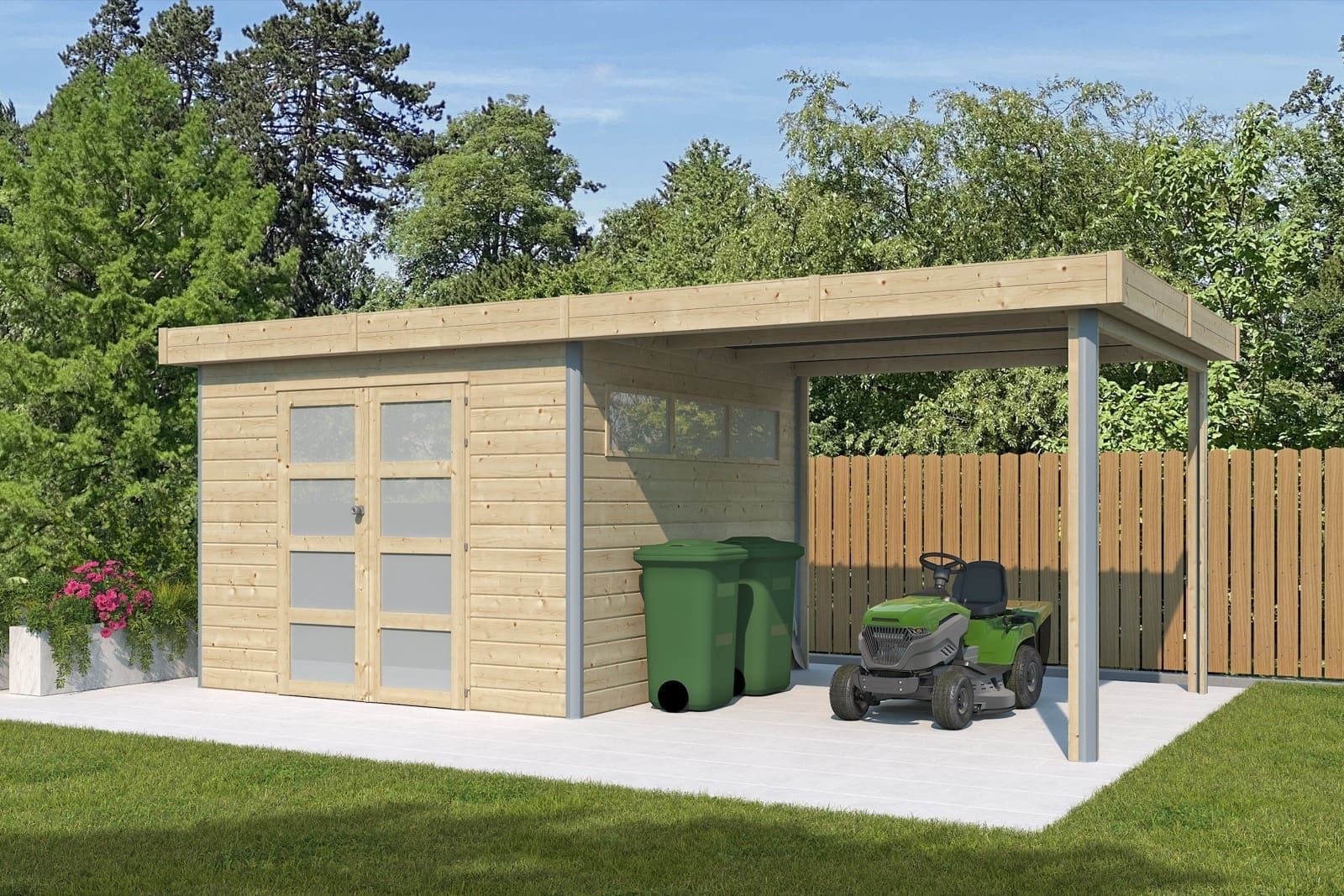 Woodlands tuinhuis KASUKO S 5101EXT285AC blokhut – 295×580 cm