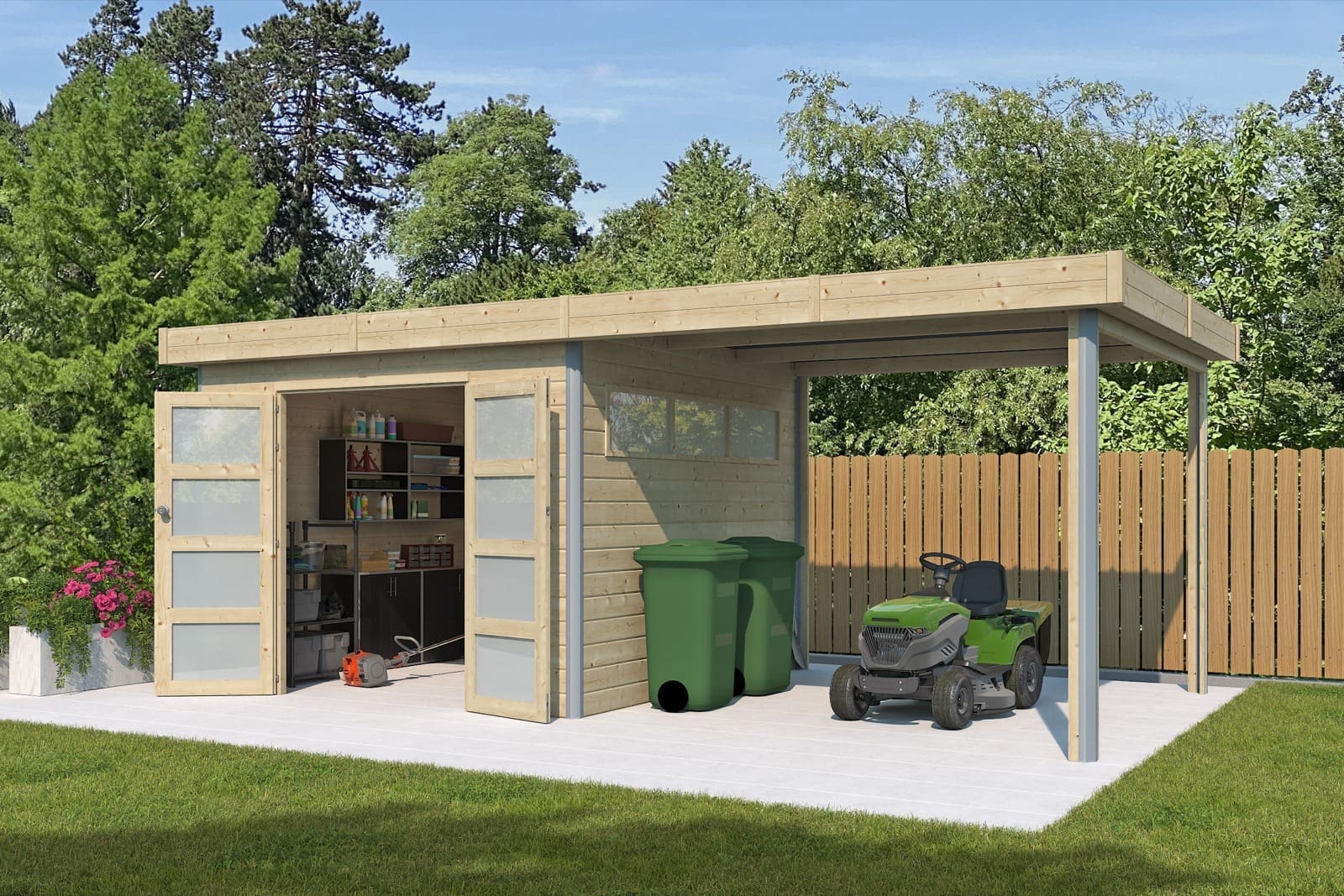 Woodlands tuinhuis KASUKO S 5101EXT285AC blokhut – 295×580 cm - Afbeelding 2