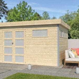 Woodlands tuinhuis KASUKO M 5102ISO blokhut – 385×295 cm