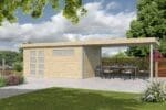 Woodlands tuinhuis KASUKO XL 5104EXT400AC blokhut – 885×295 cm