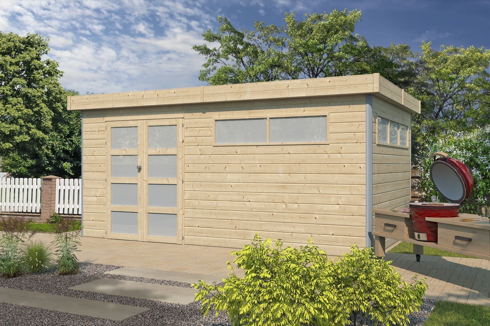 Woodlands tuinhuis KASUKO XL 5104AC blokhut – 485×295 cm