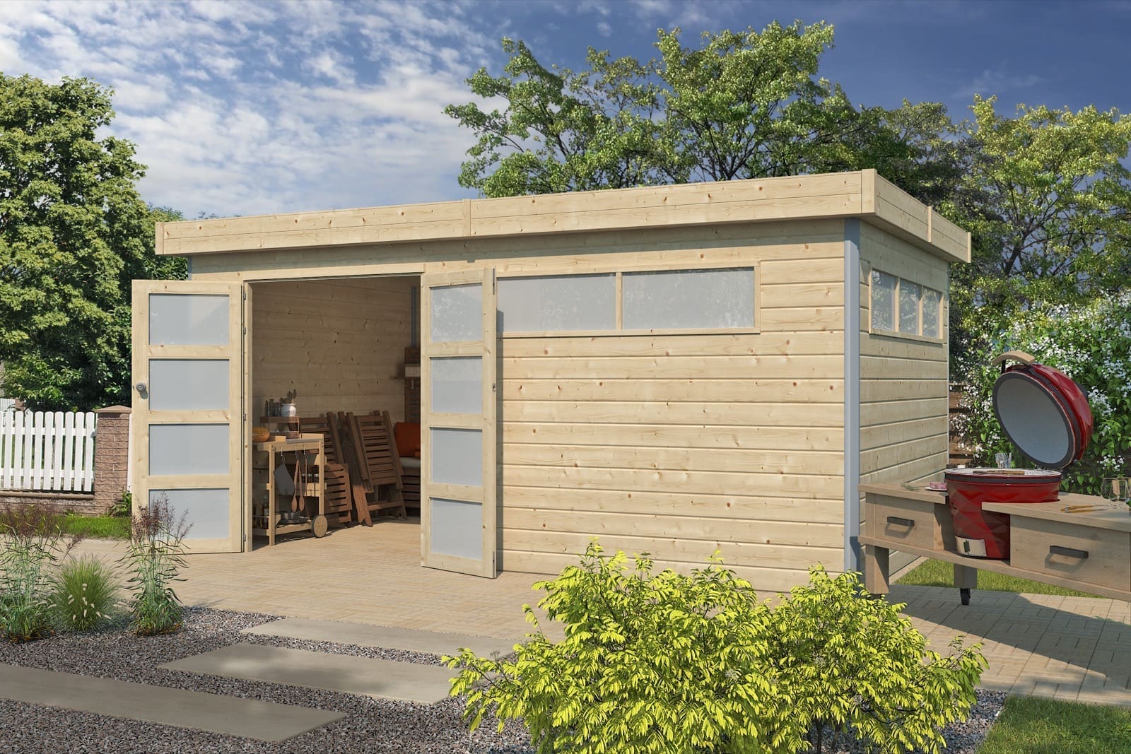 Woodlands tuinhuis KASUKO XL 5104ISO blokhut – 485×295 cm - Afbeelding 2