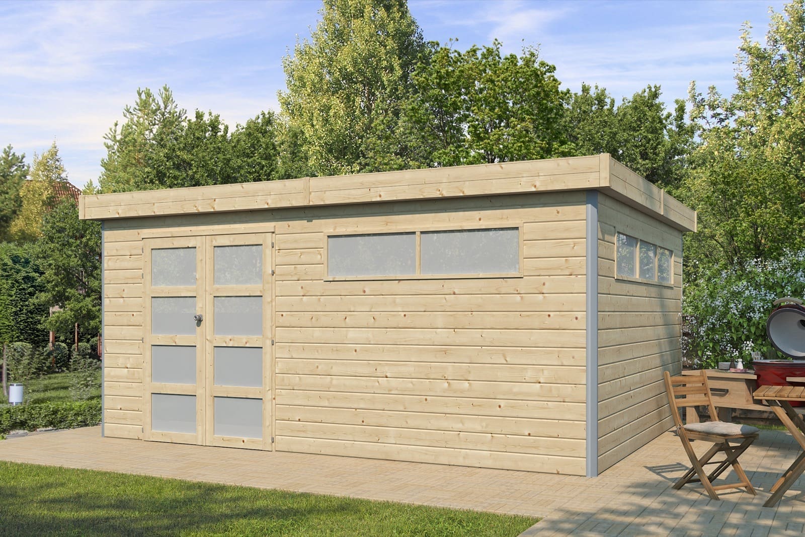 Woodlands tuinhuis KASUKO XXL 5105AC blokhut – 485×385 cm