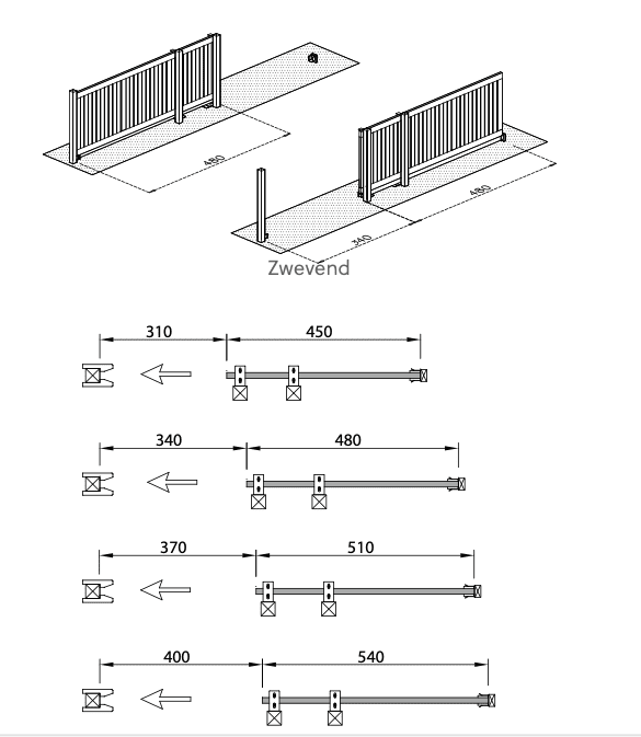 Schuifpoort Planchetten verticaal - Padoek zwevend - Afbeelding 2