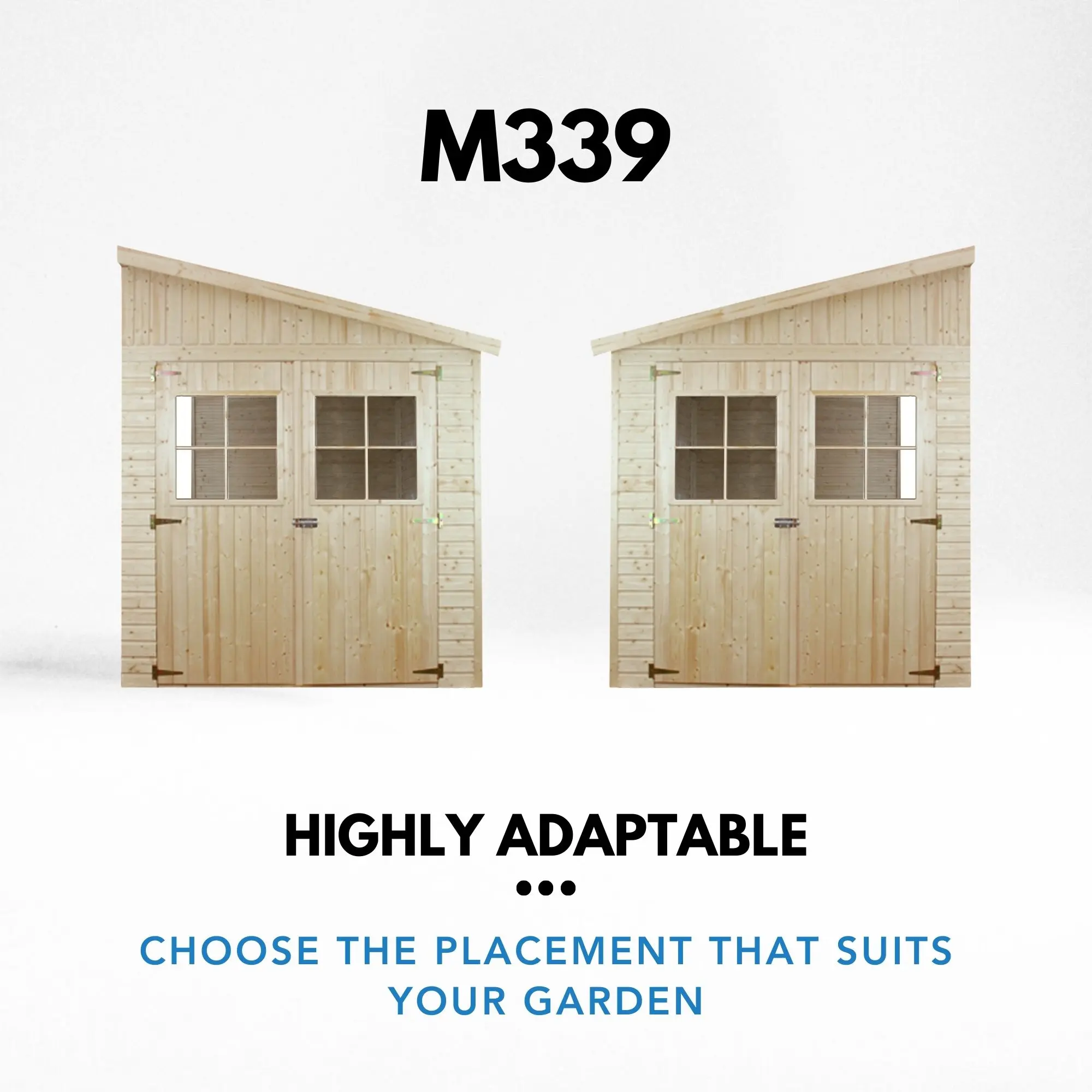 Houten tuinhuis M339 voor aanbouw – 201 x 297 cm – 6 m2 - Afbeelding 6