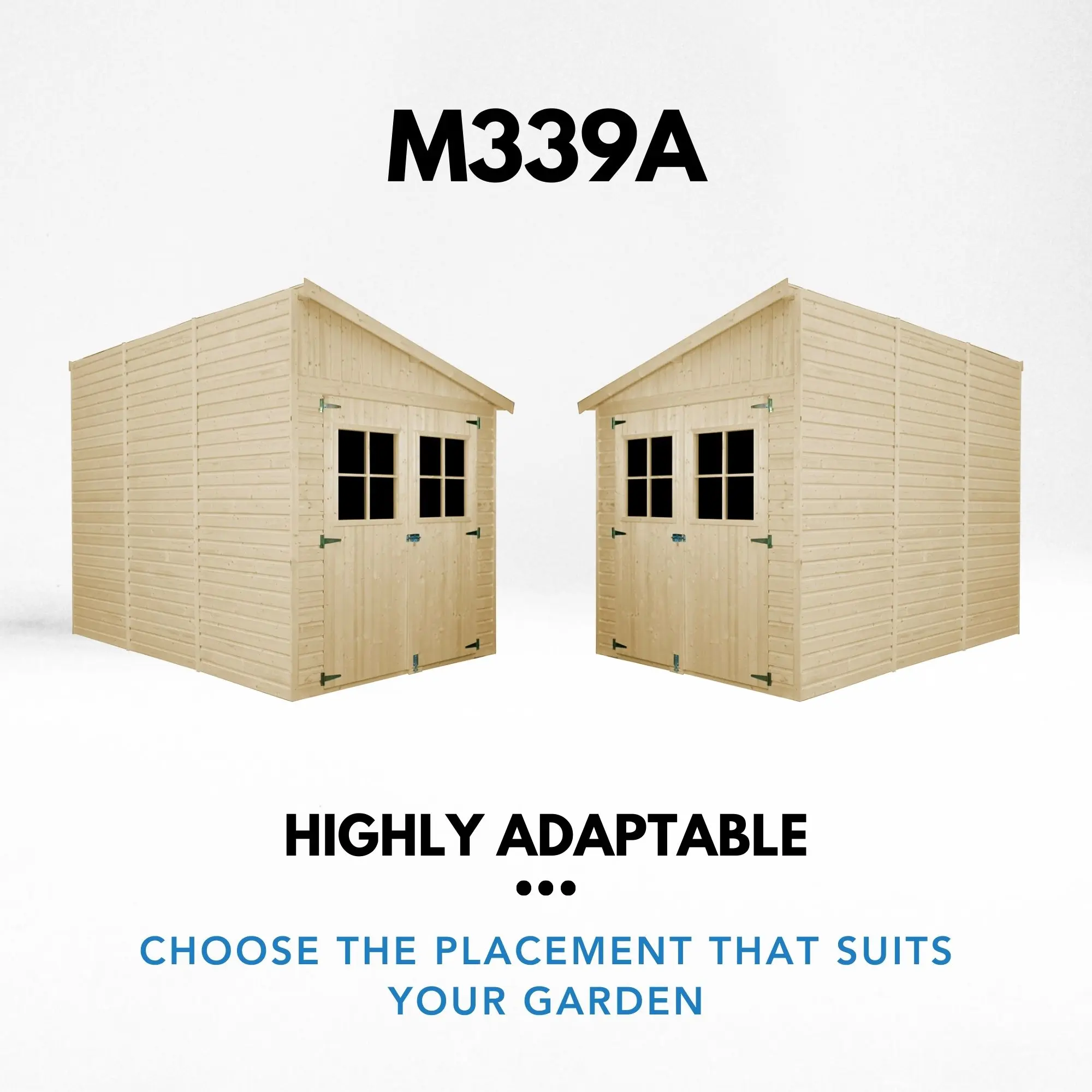 Houten tuinhuis M339A – 201 x 297 cm – 6 m2 - Afbeelding 6
