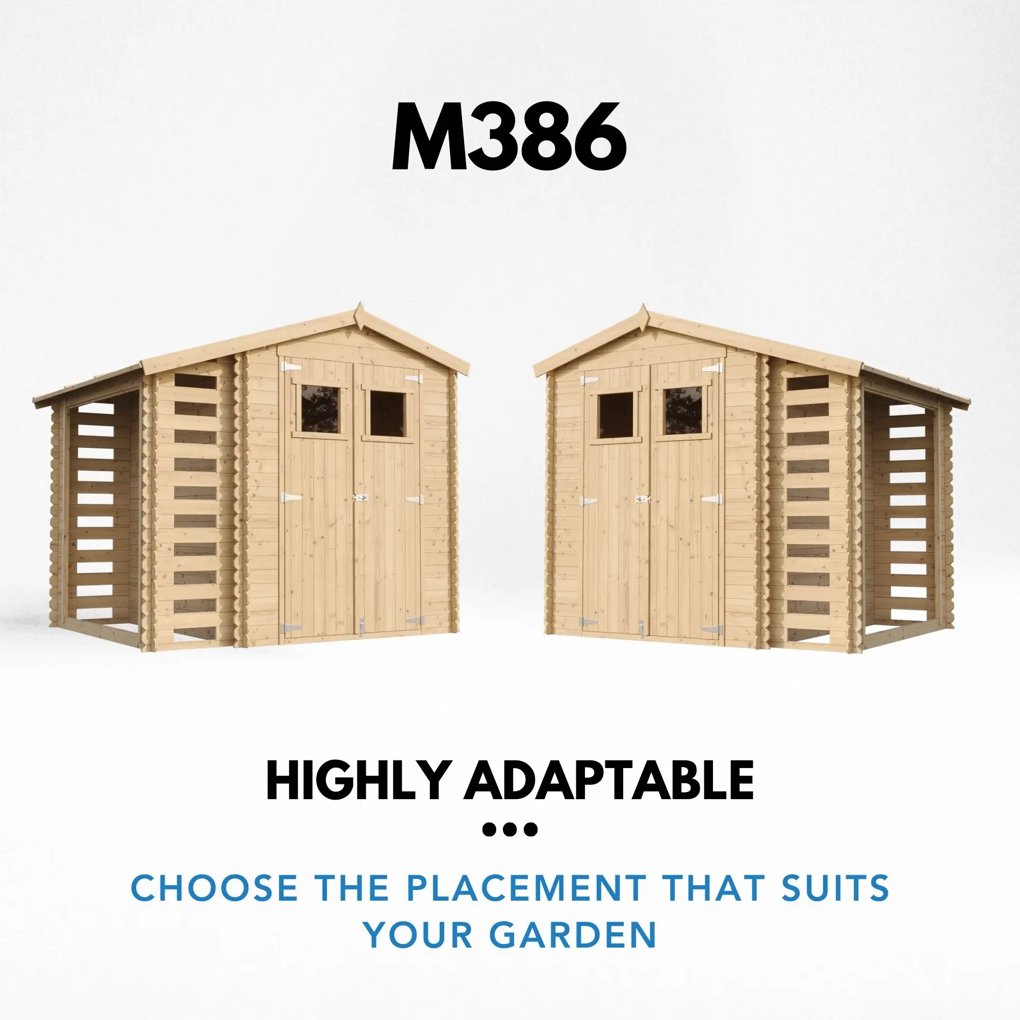 Houten tuinhuis M386 – 256 x 200 cm – 5 m2 - Afbeelding 5