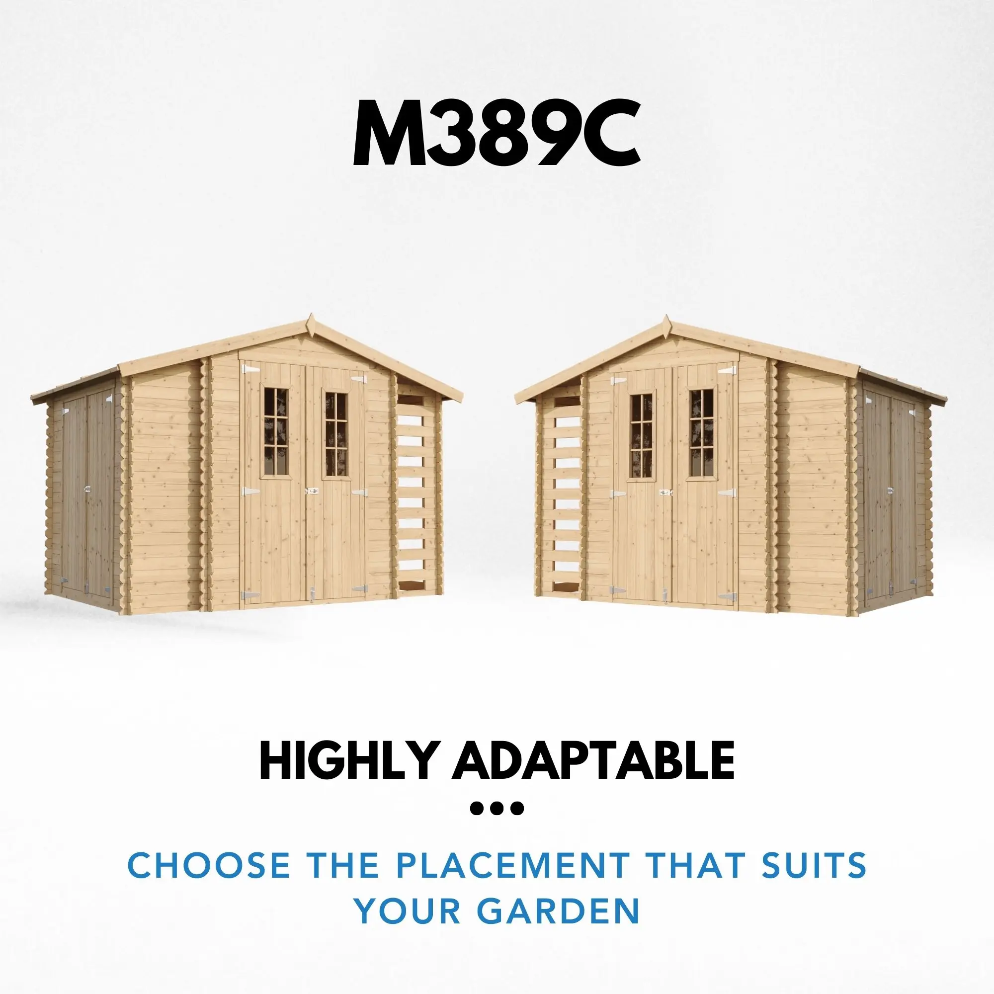 Houten tuinhuis M389C – 312 x 200 cm – 6 m2 - Afbeelding 4