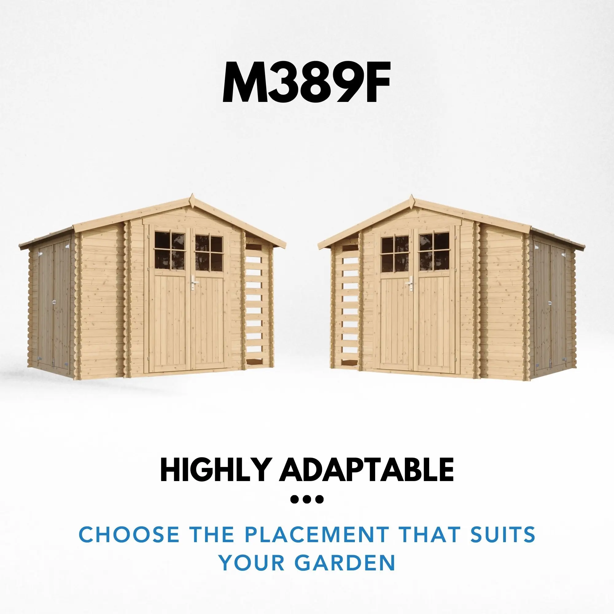 Houten tuinhuis M389F – 312 x 200 cm – 6 m2 - Afbeelding 4
