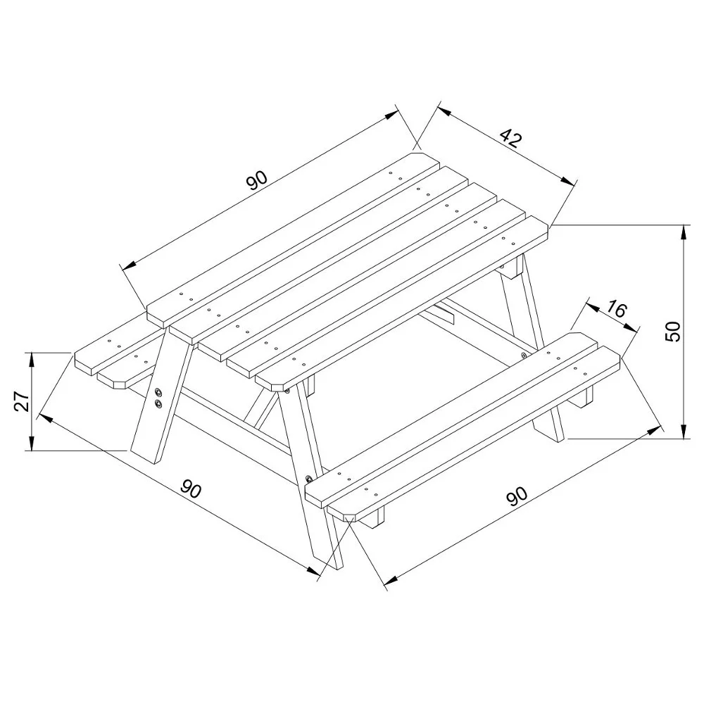 Houten Kindertafel M018 - Afbeelding 8